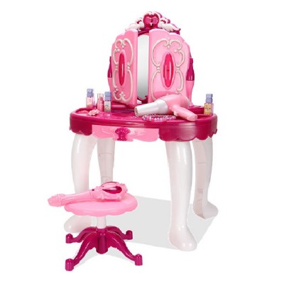 Girls pretend play toys princess dresser table and chair set for kids Role play game toy