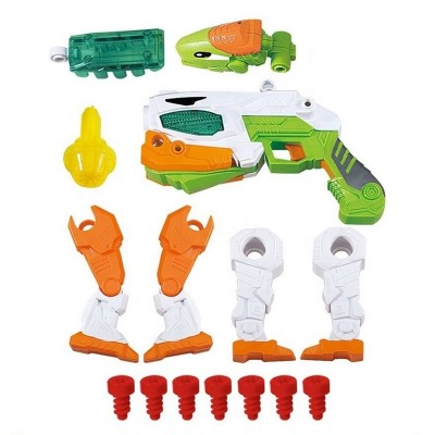 Popular DIY Toy 3 In 1 661-197 Transforming Dinosaur Toys and Two Gun Models With Realistic Lights and Sounds