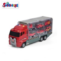 Kids 6 in 1 Die Cast Construction Metal Vehicle Transport Carrier Fire Car Toy