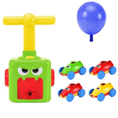 Education vehicle inflatable pump push balloon powered car for kid balloon power toy car