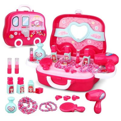 008-917 Amazon Hot Selling Role Play Jewelry Kit Princess Suitcase Gift Set For Girls Toy